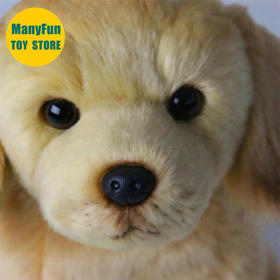 Lifelike Labrador Retriever Plush Toy Realistic Stuffed Animal Dog Doll Golden Retriever Plushie Simulation Doll Kids Gift