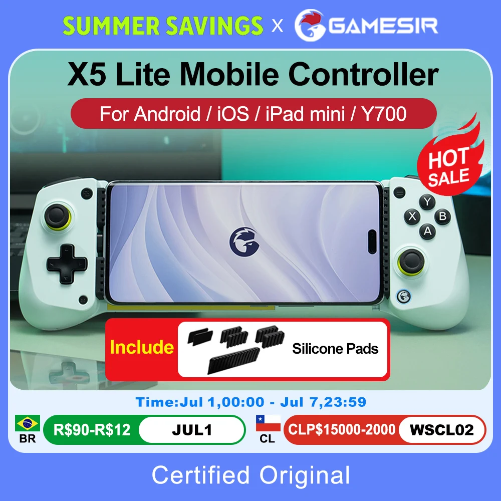 Gamepads de teléfono móvil GameSir X5 Lite para iPhone 16 15 Series iPad Mini controlador de tableta Android diseño de Joysticks de efecto Hall