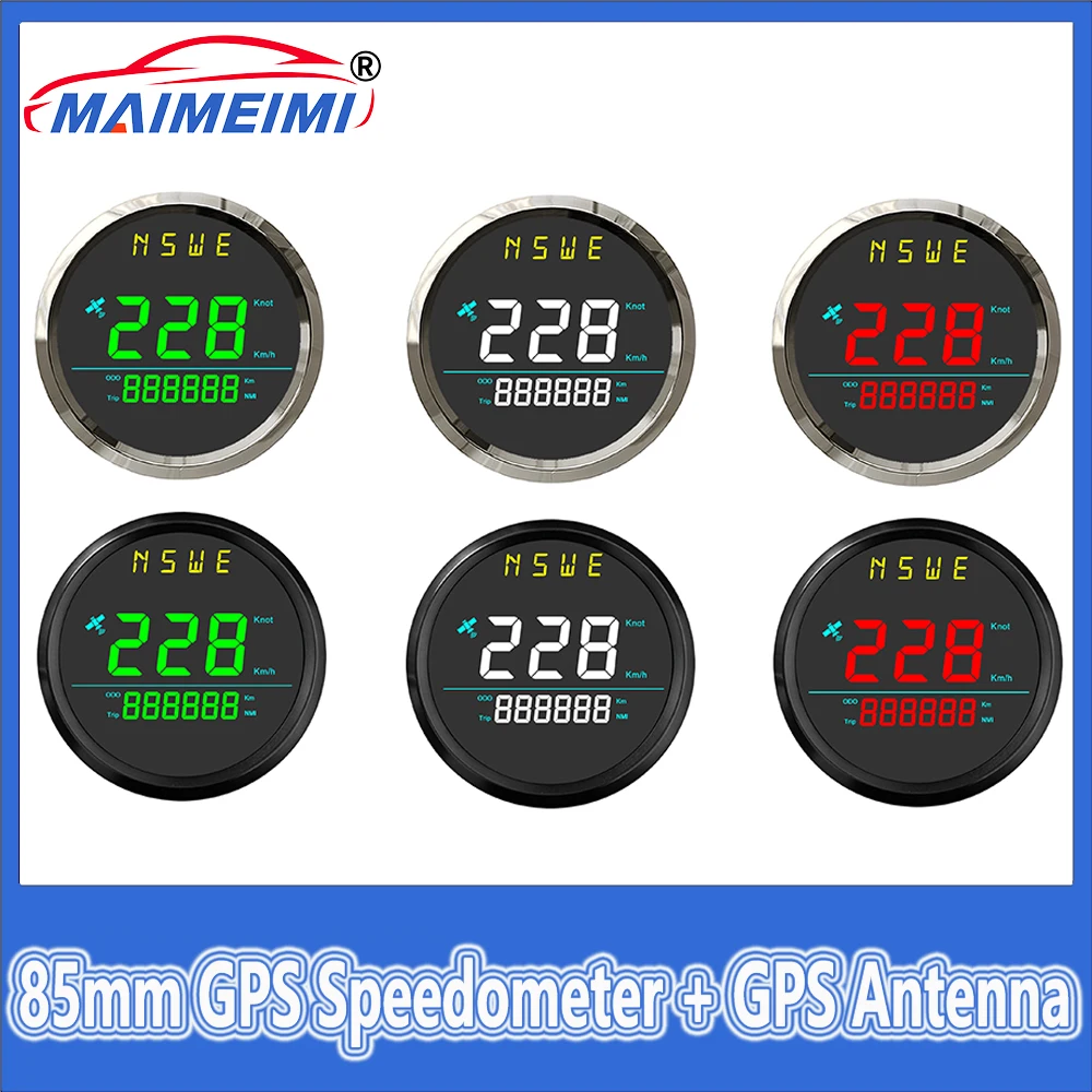 

Цифровой GPS-спидометр 85 мм, одометр, компас с узлами, GPS-антенна KMH для путешествий для морской лодки