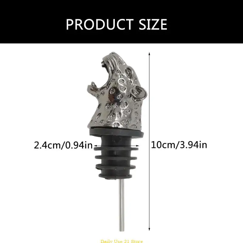 Decorative Animal Head Wine Stopper in Zinc Alloy Animal Head Wine Pourer