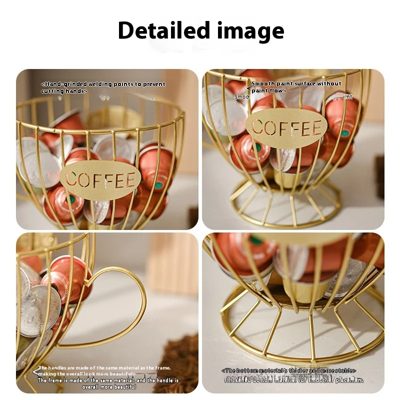 Nordic Style Light Luxury Snack Candy Storage Rack Coffee Shop Table Display Rack Home Coffee Capsule Storage Rack