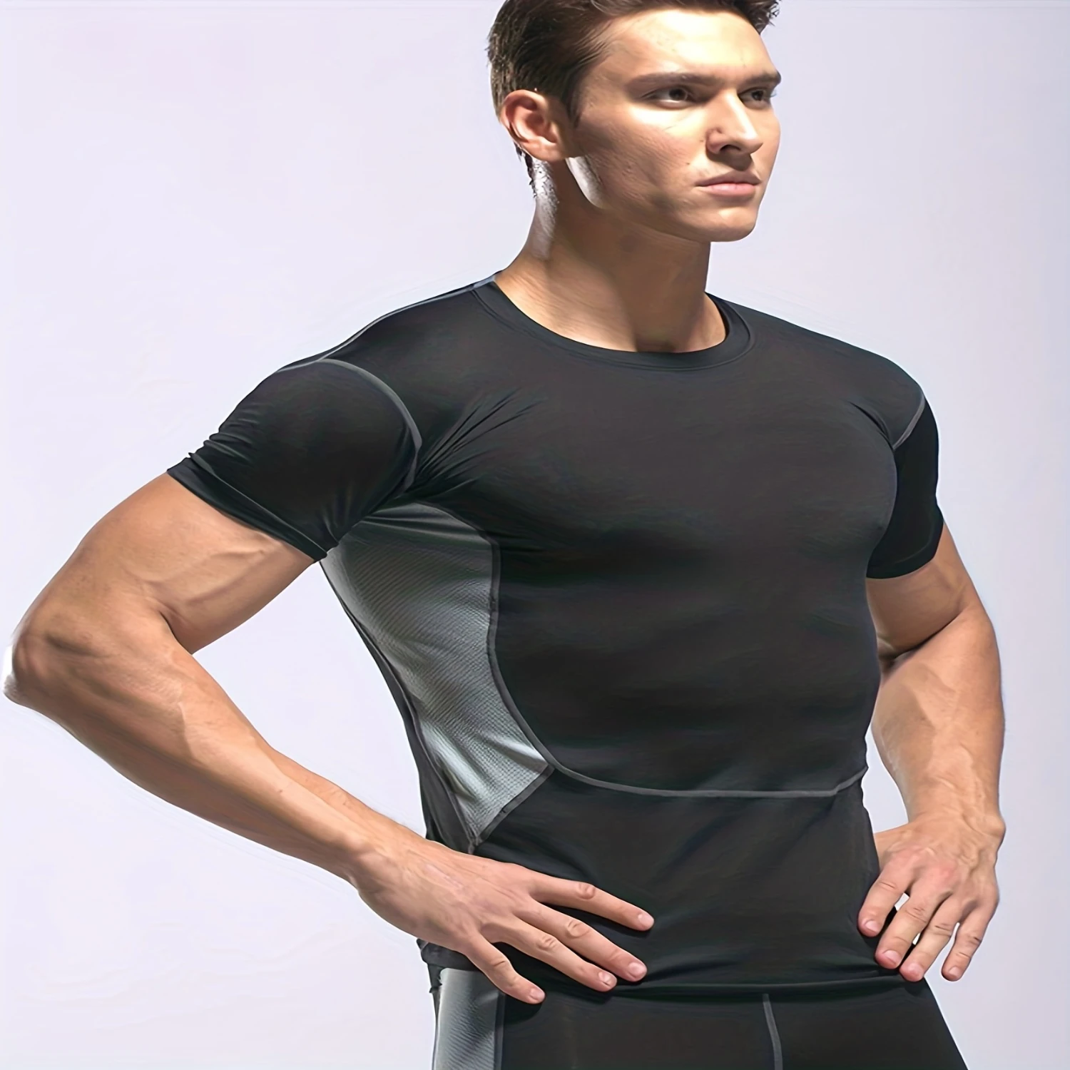 3pcs Men's Quick Dry Compression T-Shirt - Stay Cool and Comfortable During Summer Workouts with Breathable, Stretchy, and Moist