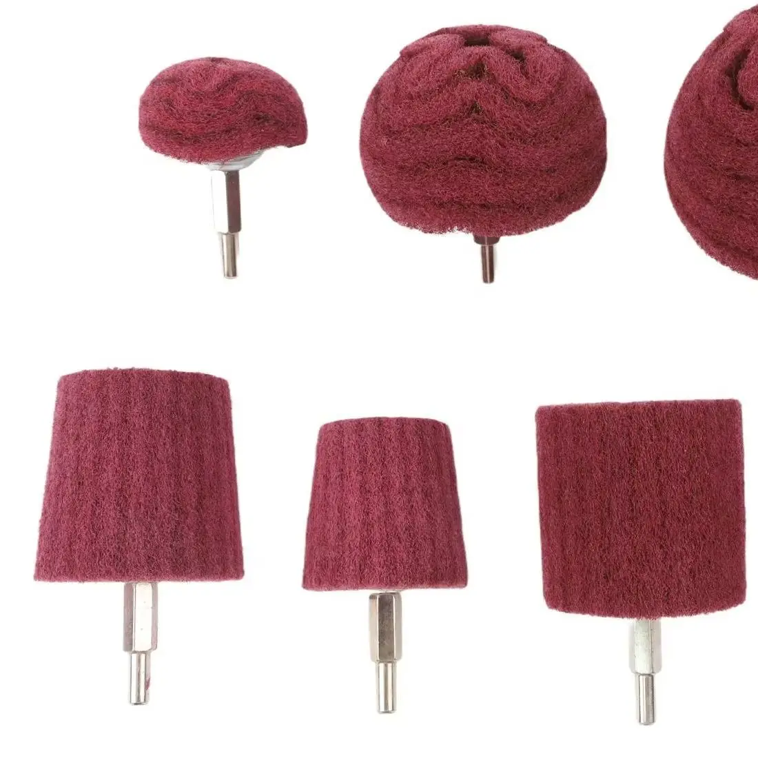 7 Piece Mushroom Nylon Polishing Wheels 320 Grit For Rust Removal Metal Shine Rotary Tool Accessories