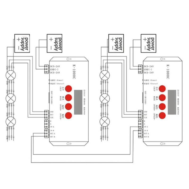 5X K-1000C Controller K1000C WS2812B WS2811 APA102 T1000S WS2813 LED 2048 Pixel Program Controller DC5-24V