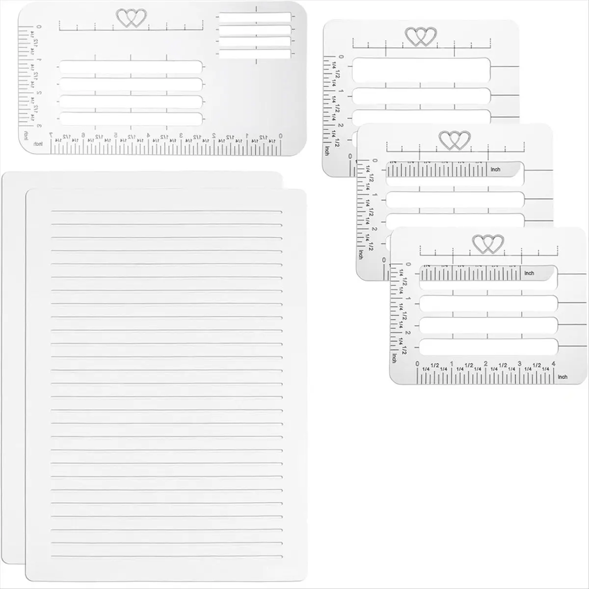 ABNH 6Pcs Straight Line Stencil Template for Journaling,Stencils for Journaling Spacing Line Lettering Guide,Planner Stencils