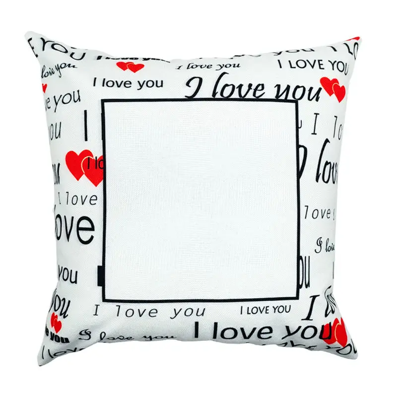 Free Shipping 10 Pcs/Lot Sublimation I love You Linen Throw Pillow Case For Family Couples Valentine's Gift