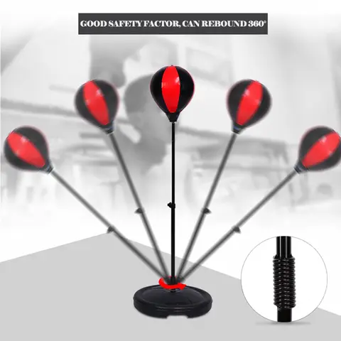 Kids Boxing Set 70-105cm Adjustable Height Kids Punching Ball Bag Speed Boxing Sports Set Fighting Game With Gloves