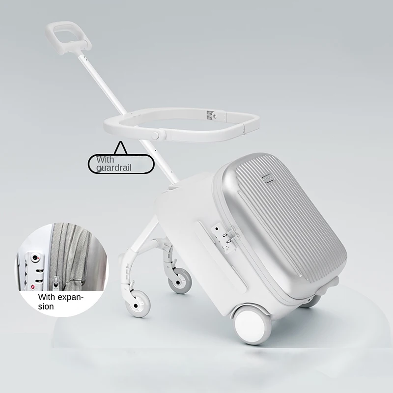 

Багаж для ребенка может сидеть на съемной тележке для ручной клади 20 дюймов с таможенным стопорным тормозом и расширянием 56 л с защитными перилами