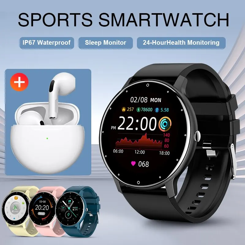 Lige 2024 Nieuwe Mannen Smart Watch Real-Time Activity Tracker Hartslagmeter Sport Vrouwen Smart Watch Mannen Klok Voor Android Ios