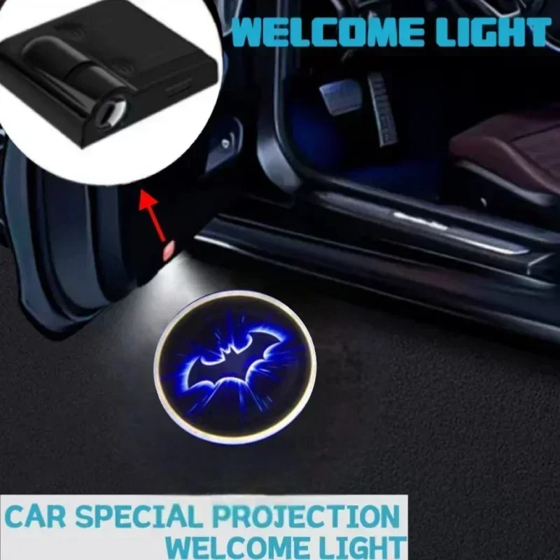 2pcs Wireless Universal Led Emblem Car Door Light Luces Projector Courtesy Ghost Shadow Lamp For Bat wing Car Goods - view 5