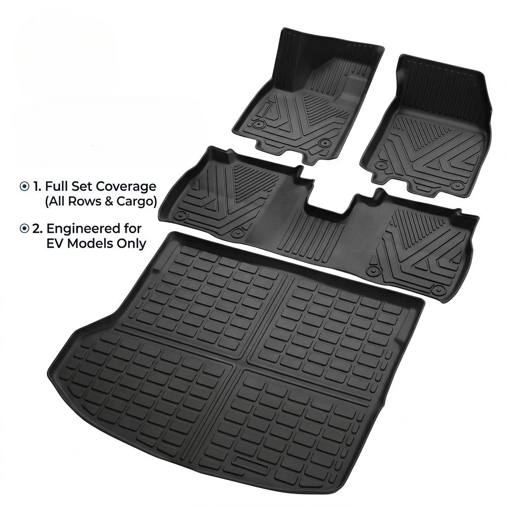 4 pièces de tapis de sol et de protection de coffre améliorés pour Chevy Equinox EV 2024 2025 toutes saisons