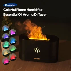 RGB Flame Aroma Diffuser Humidifier USB Desktop Simulation Light Aromatherapy Purifier Air for Bedroom With 7 Colors