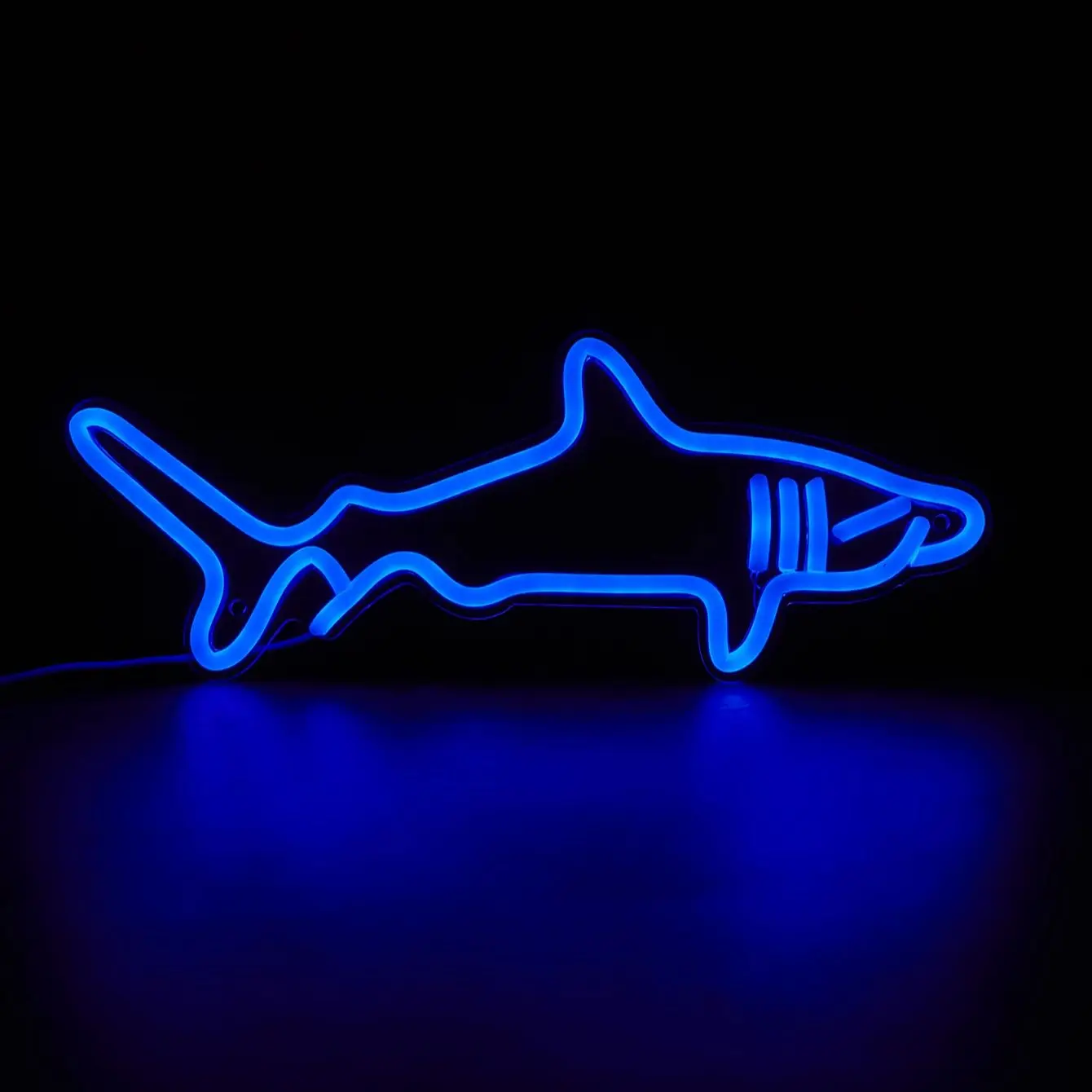 Chi-buy LED 네온 상어 USB 전원 네온 사인 야간 조명 3D 벽 예술 침실 룸 장식 램프 표지판 생일 선물