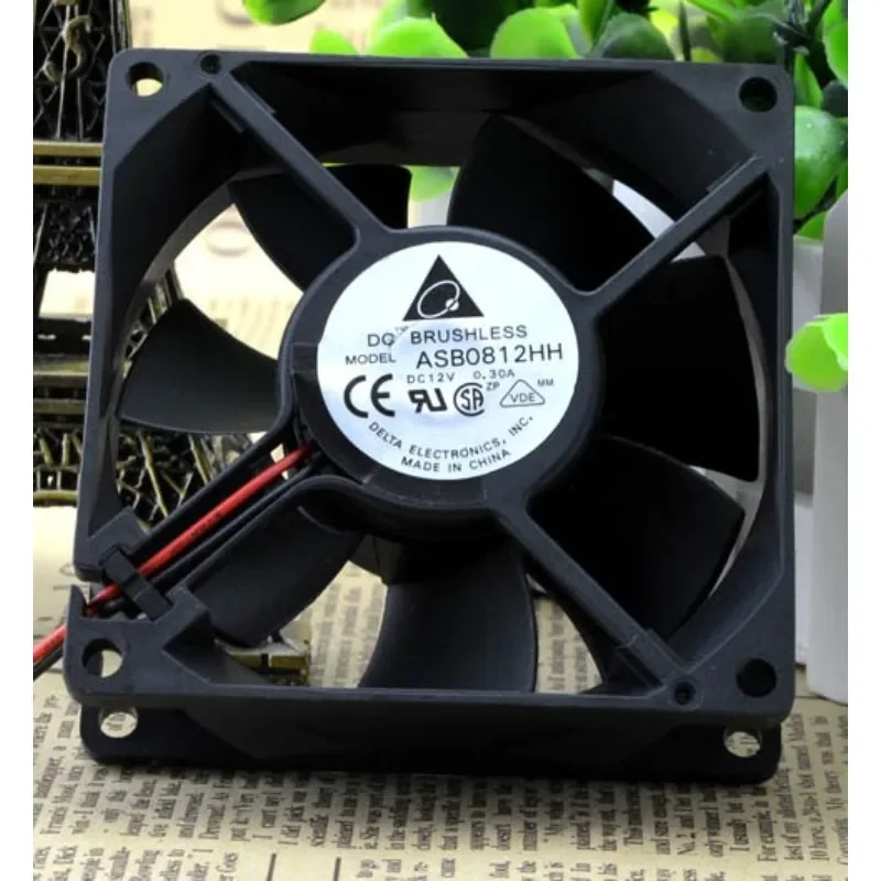 

New CPU Fan For Delta ASB0812H 8025 8CM 12V 0.30A Ultra Silent Chassis Fan 80*80*25mm