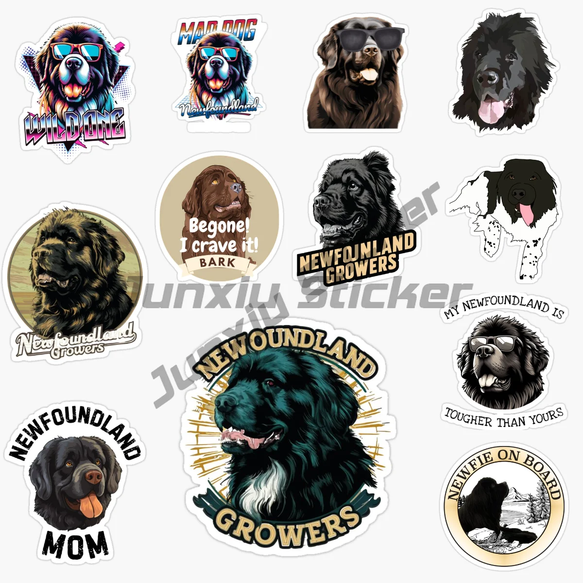 

Newfoundland Dog Jet Ski Racing Scooter Car Stickers Waterproof Personality Decal Car Laptop Surfboard Decor Boat Accessories