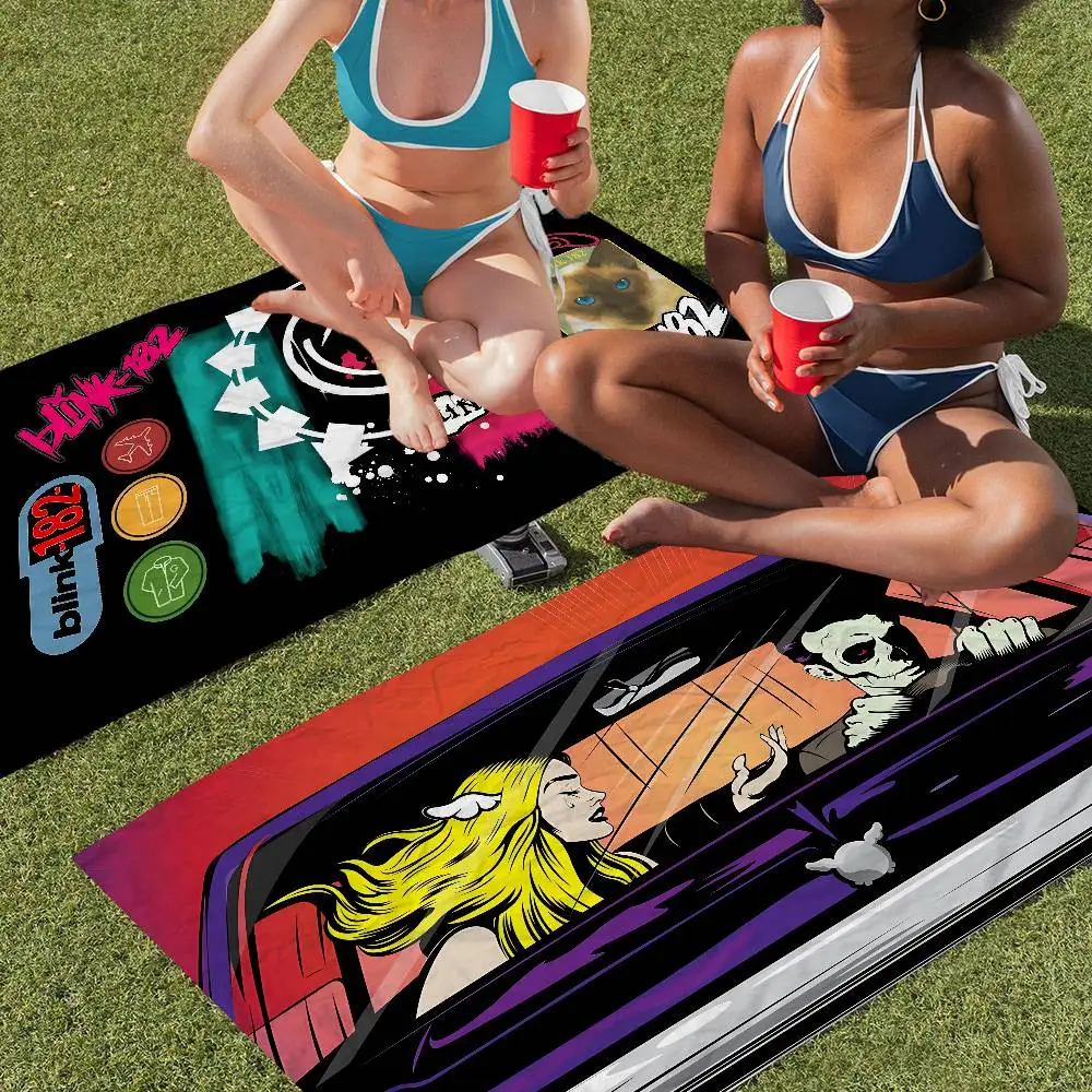 B-Blink 182 BAND Microfiber Blanket Quick Drying Beach Towels Oversized Printing Super Absorbent Pool Towel Blanket