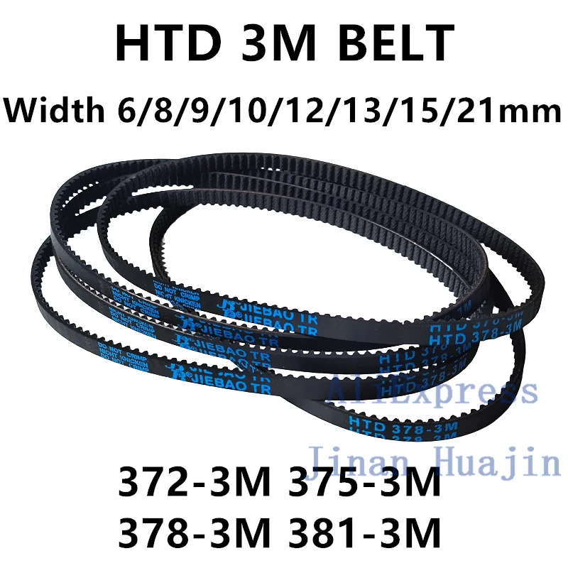 HJ HTD 3M Timing belt Lp=330 333 336 339 342 345 348 351 354 357 360 363 366 369 372 375 378 381 384 387 Width 6-30mm Rubber