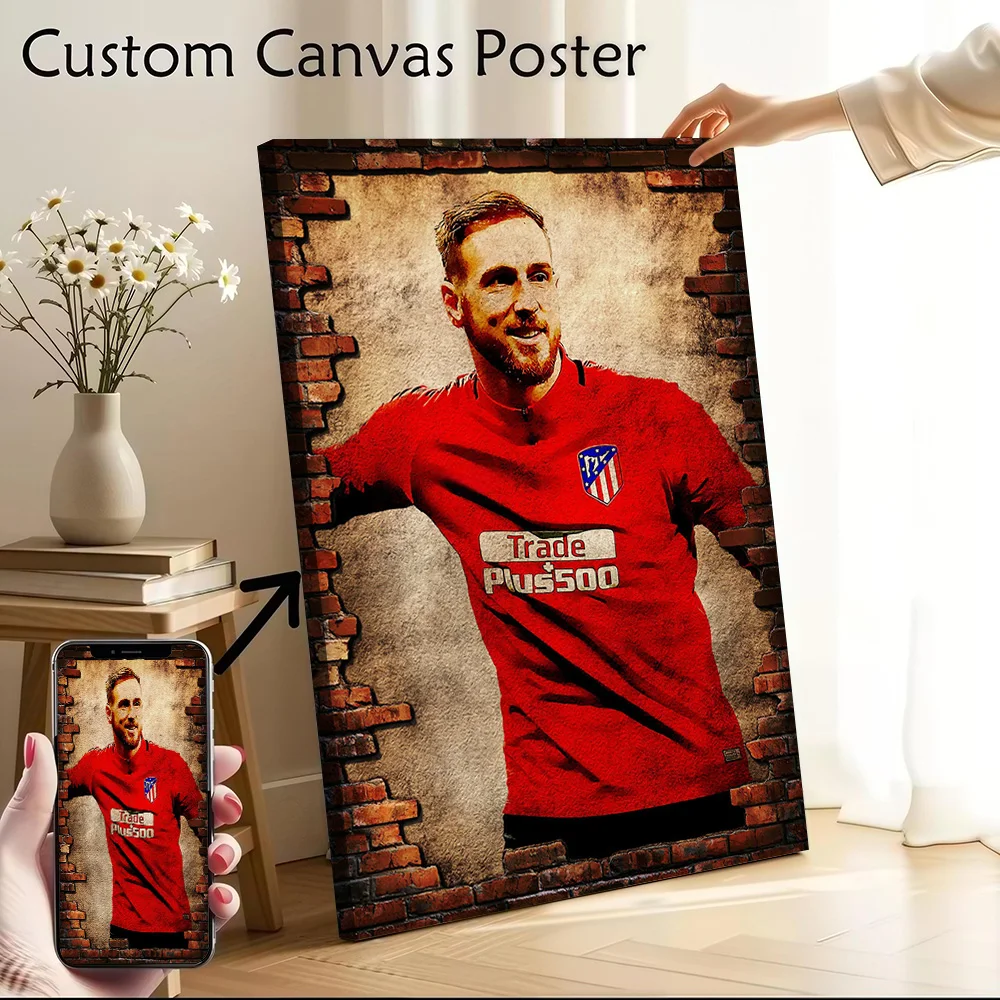 Póster de lienzo de Jan Oblak, pintura en lienzo impresa personalizable, arte de pared para fanáticos, decoración de sala de juegos, decoraciones estéticas para el hogar