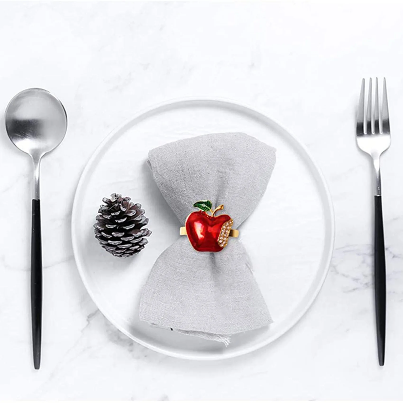 ABUN-Napkin Rings Set Of 18, Red  Napkin Ring For Wedding, Dinner Party, Banquet, Serviette For Christmas, Birthday