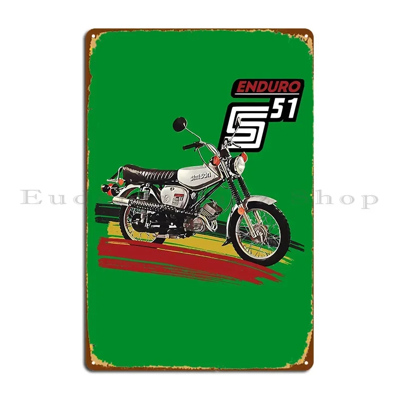 Simson S51 Enduro Metal Plaque Customized Wall Decor Party Plates Funny Custom Tin Sign Poster