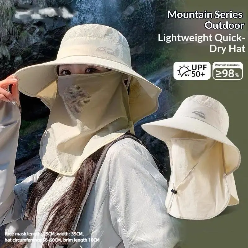Outdoor Quick Dry Sun Hat Foldable with Neck and Face Cover for Hunting and Fishing Gear