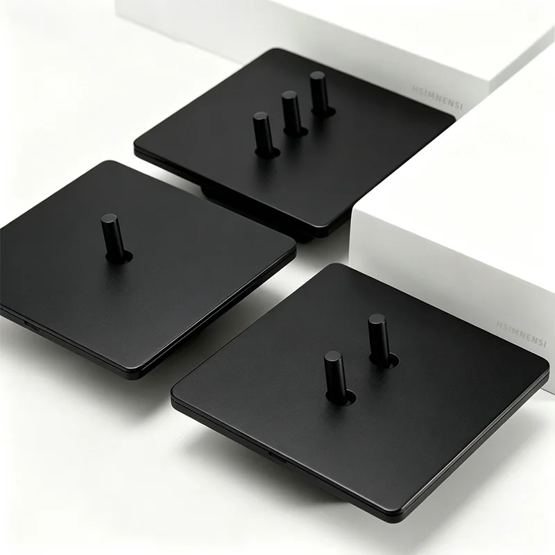 Wall Lamp Toggle Retro Switch Panel 1-4 Gang 2Way EU Matte Black Brushed Stainless Steel Antique Switch Socket with USB Charging