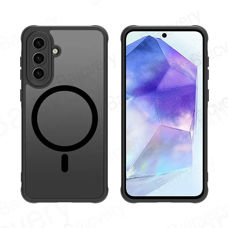 Hard Case for Samsung Galaxy A56 A16 A36 A55 A15 A05S A17 A26 5G Case with Magnetic Wireless Charger Sticker