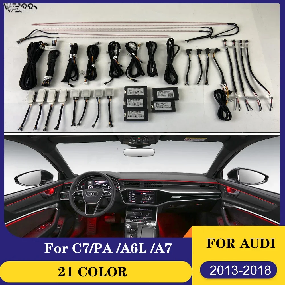 

For Audi A6L A7 LED Ambient Light for C7 /PA 2012-2018 21/64 colors Interior Atmosphere Light ambient light Door contour lights
