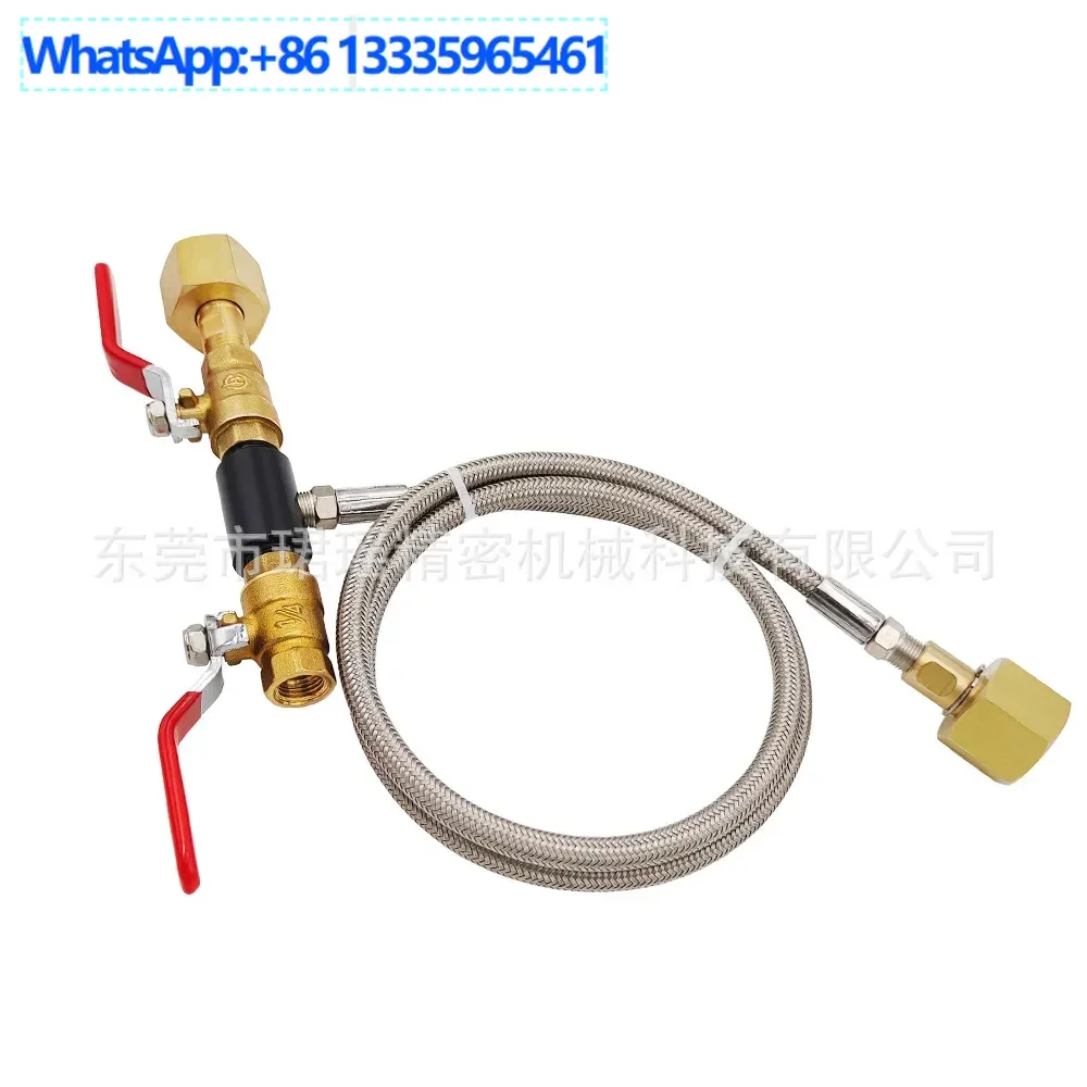 

CO2 cylinder fitting steel braided pipe W21.8 to W21.8 (CGA320 to CGA320) inflation valve