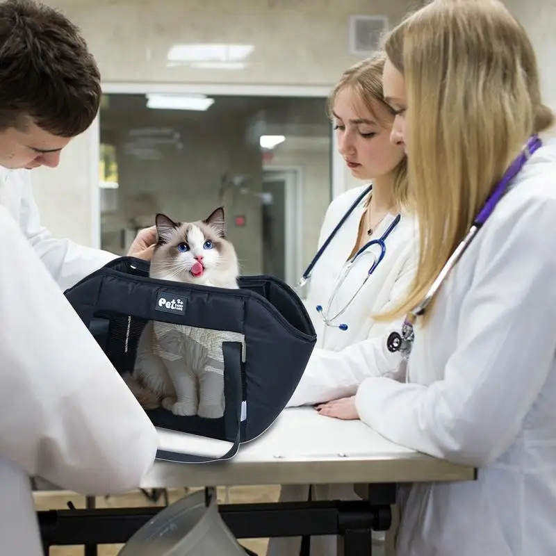 Dog And Cat Bag Travel Cat Tote Shoulder Pouch Pet Carrier With Detachable Strap For Driving Vet Visits Walking Going Out