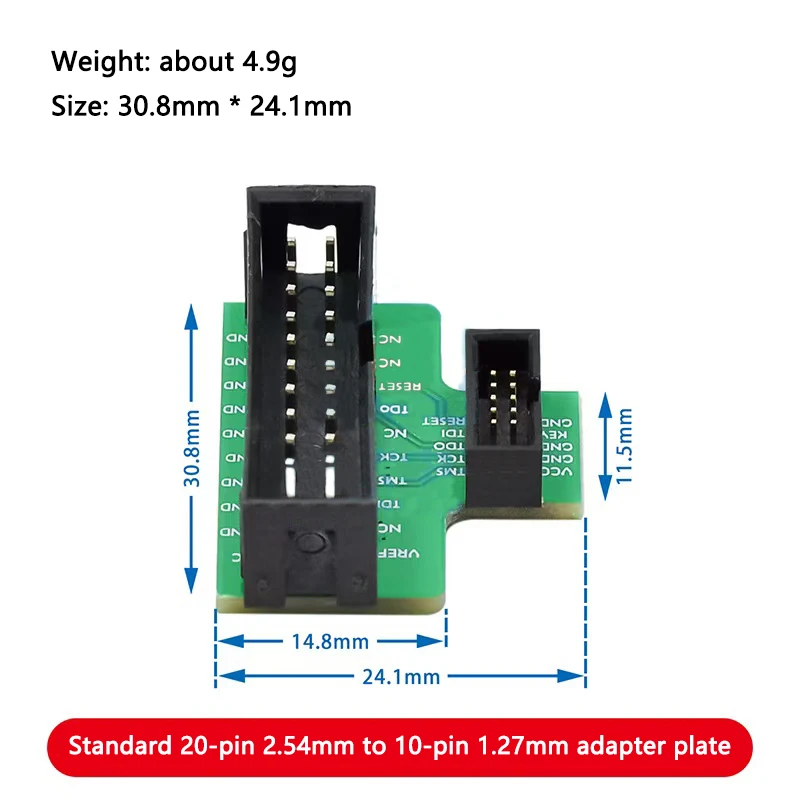 1.27mm JTAG adapter board standard 20-pin 2.54mm to 10-pin 1.27mm support JLINK/SWD