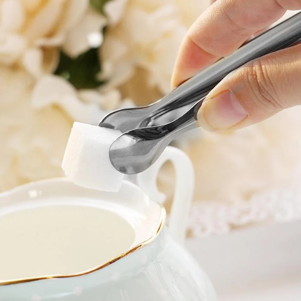 

6pcs Stainless Steel Ice Sugar Tongs Mini Serving Tongs For Tea Party Coffee Bar Wedding Home Kitchen Use 304 Pattern