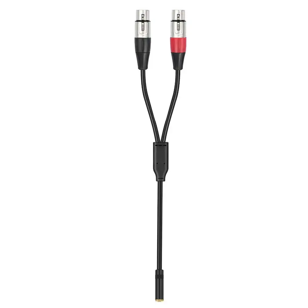 3.5mm 1/8 To XLR Microphone Cable Stereo TRS To Dual XLR Female Transforming Cord for Stereo Mic To L & R Audio Track