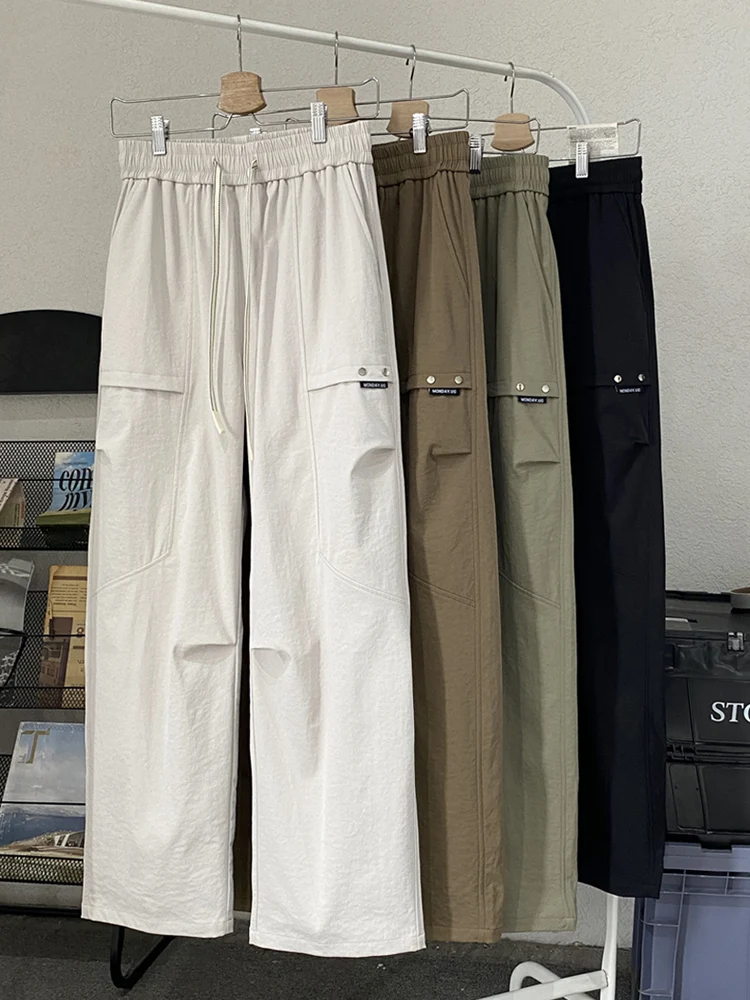 

Outdoor American Style Men's Workwear Trousers Spring Autumn Casual Straight Leg Waterproof Sporty Long Pants