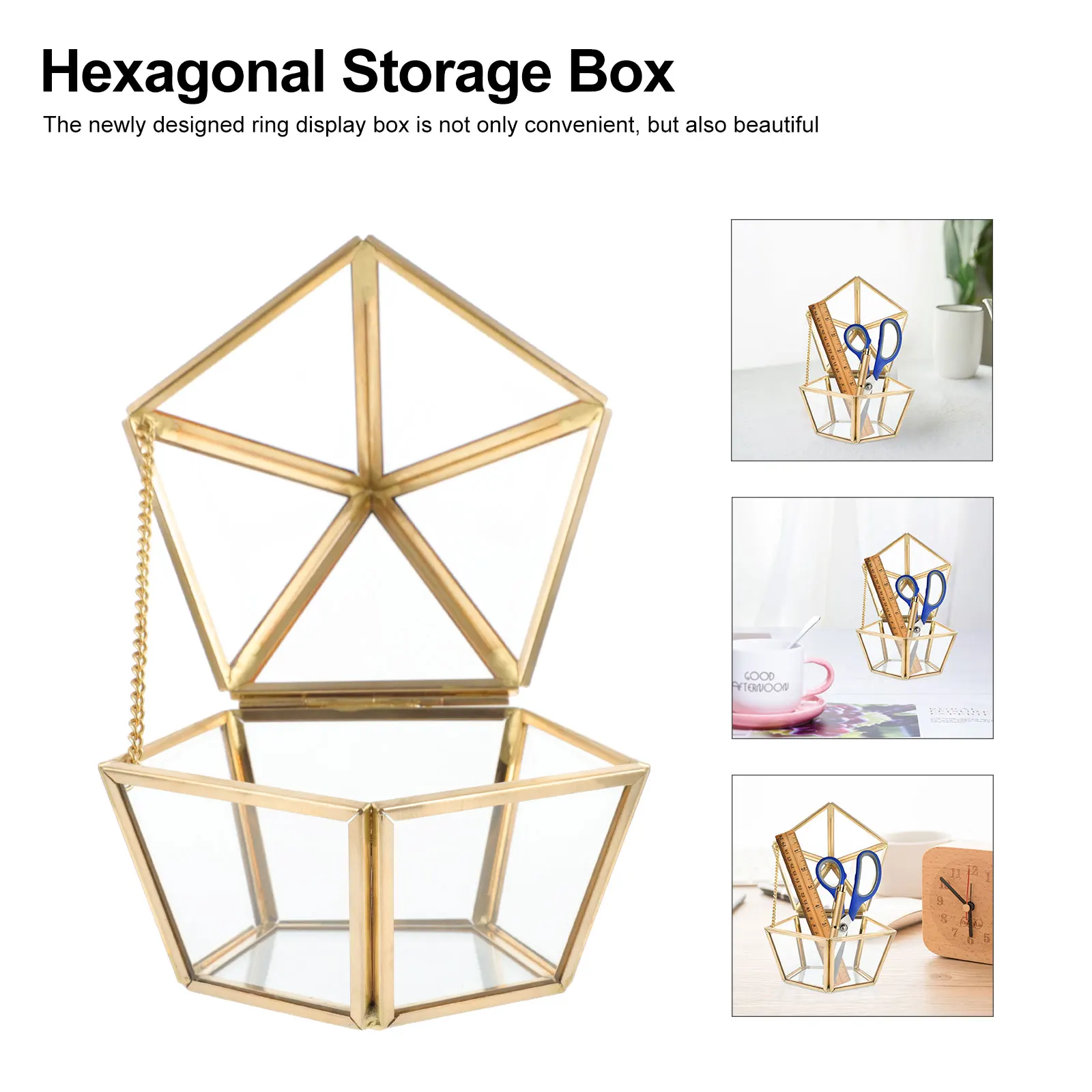 

1pc Vintage Metal Jewelry Vintage Jewelry Box Box For Rings Necklaces Earrings Storage Transparent Case Gift Wedding Decoration