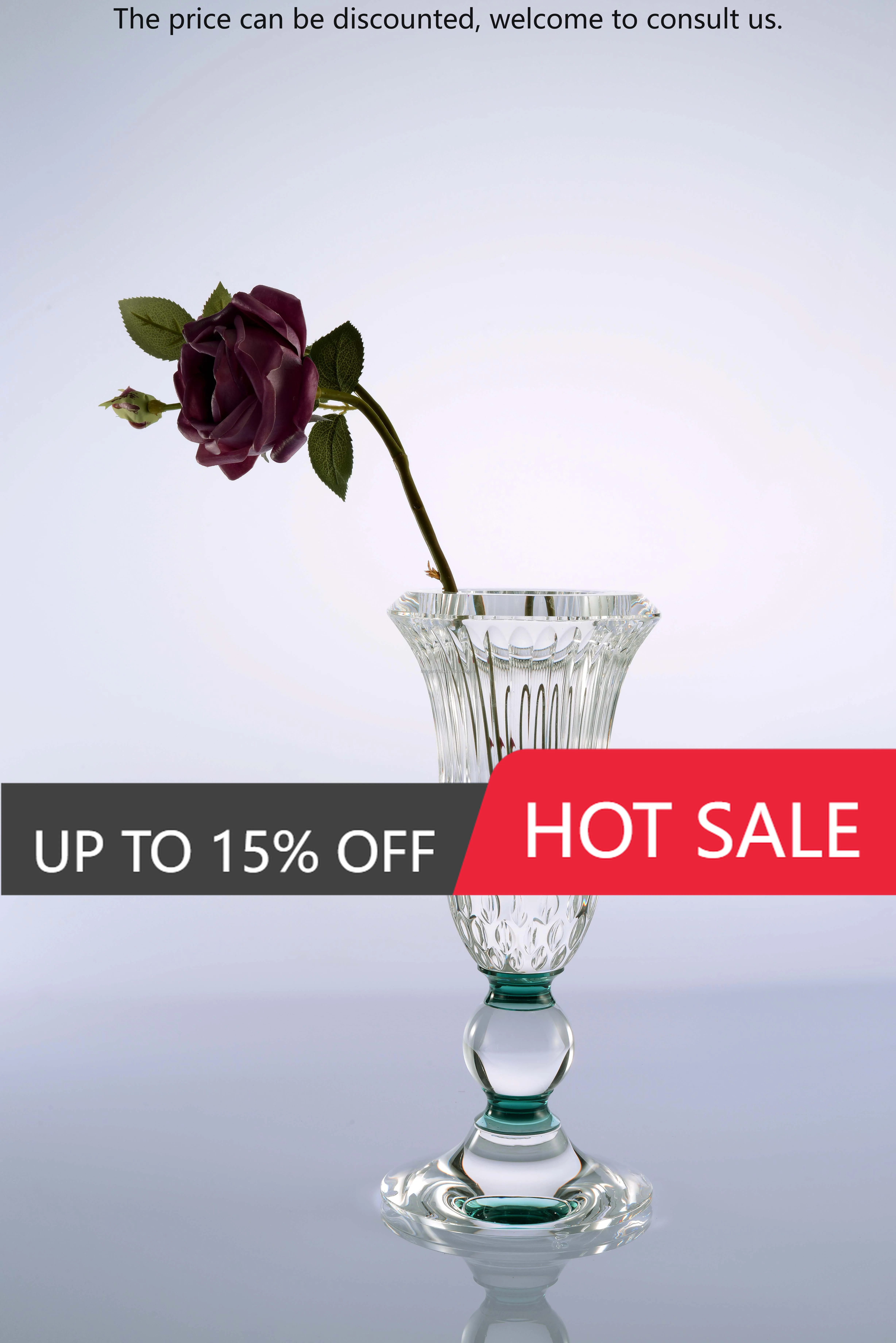 

Decorative Accents Transparent Crystal Vintage Small Clear Crystal Lalique Vase Trophy For Flower Home Modern Decor Wedding Set