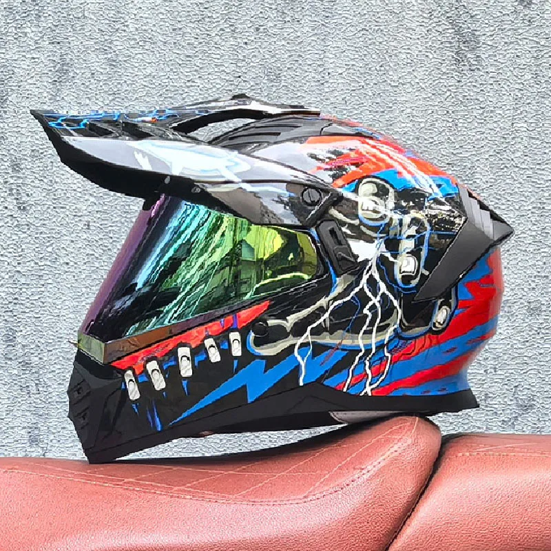 Motorcycle Helmet Full Face Double Lens Racing Off-road Helmet Men Four Season Motorbike Helmet Cascos Para Moto Casco Moto DOT