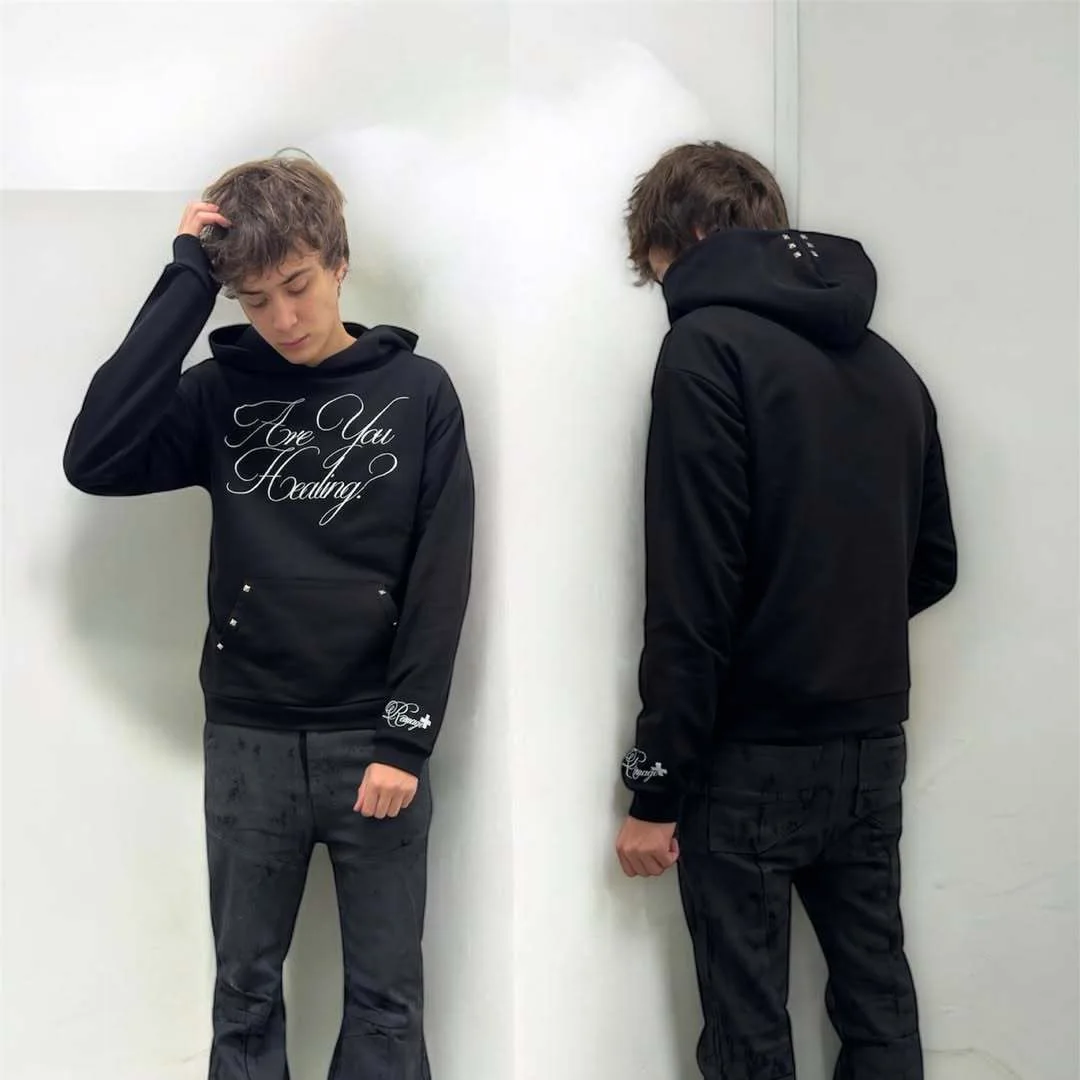 เสื้อฮู้ดฮิปฮอปสไตล์อเมริกันสำหรับผู้ชาย ฮาราจูกุ กอธิค พังก์ พิมพ์ลายตัวอักษร สไตล์ลำลอง ชุดกีฬา ร็อค กอธ ฮู้ดดี้ แฟชั่น y2k