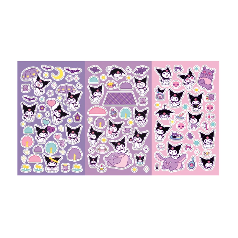 Sanrio Hello Kitty Stickers Set Cinnamoroll Kuromi My Melody Pachacco Kawaii Kt Cat Handbook Diy Sticker Decals Gift Kids Toys