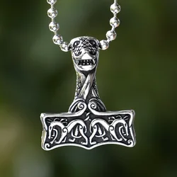 2023 New Vintage Nordic viking Warrior Odin Deer head animal Pendant For Men Stainless Steel Necklace Jewelry free shipping