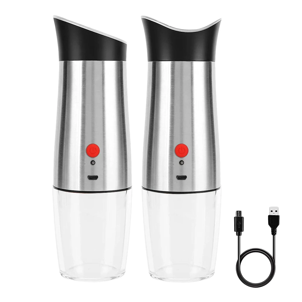 

Premium Electric Salt And Pepper Grinders Set, Rechargeable Pepper Mill,Automatic Seasoning Mills, Adjustable Grind Coarseness