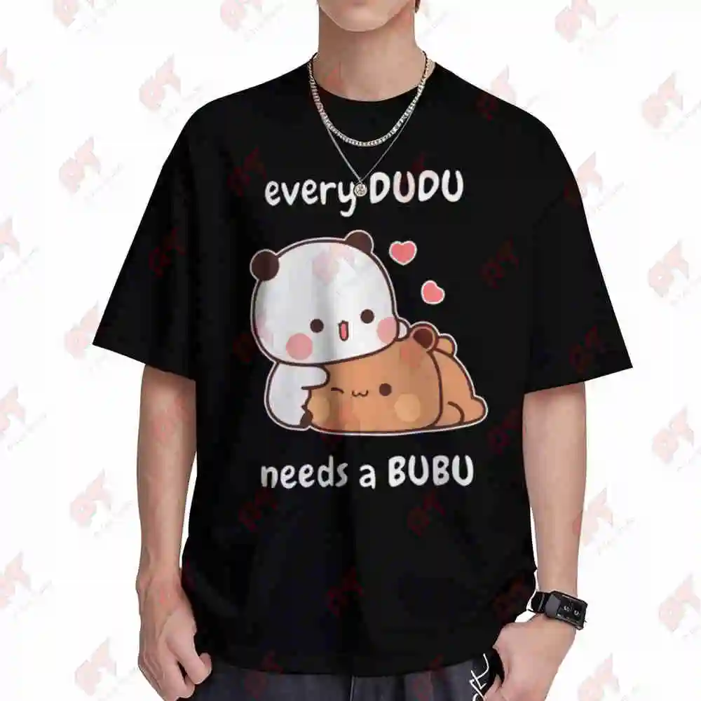 Dudu Requires Bubo Bubu Panda Animal Short Sleeve Tee 100% Cotton T-Shirt