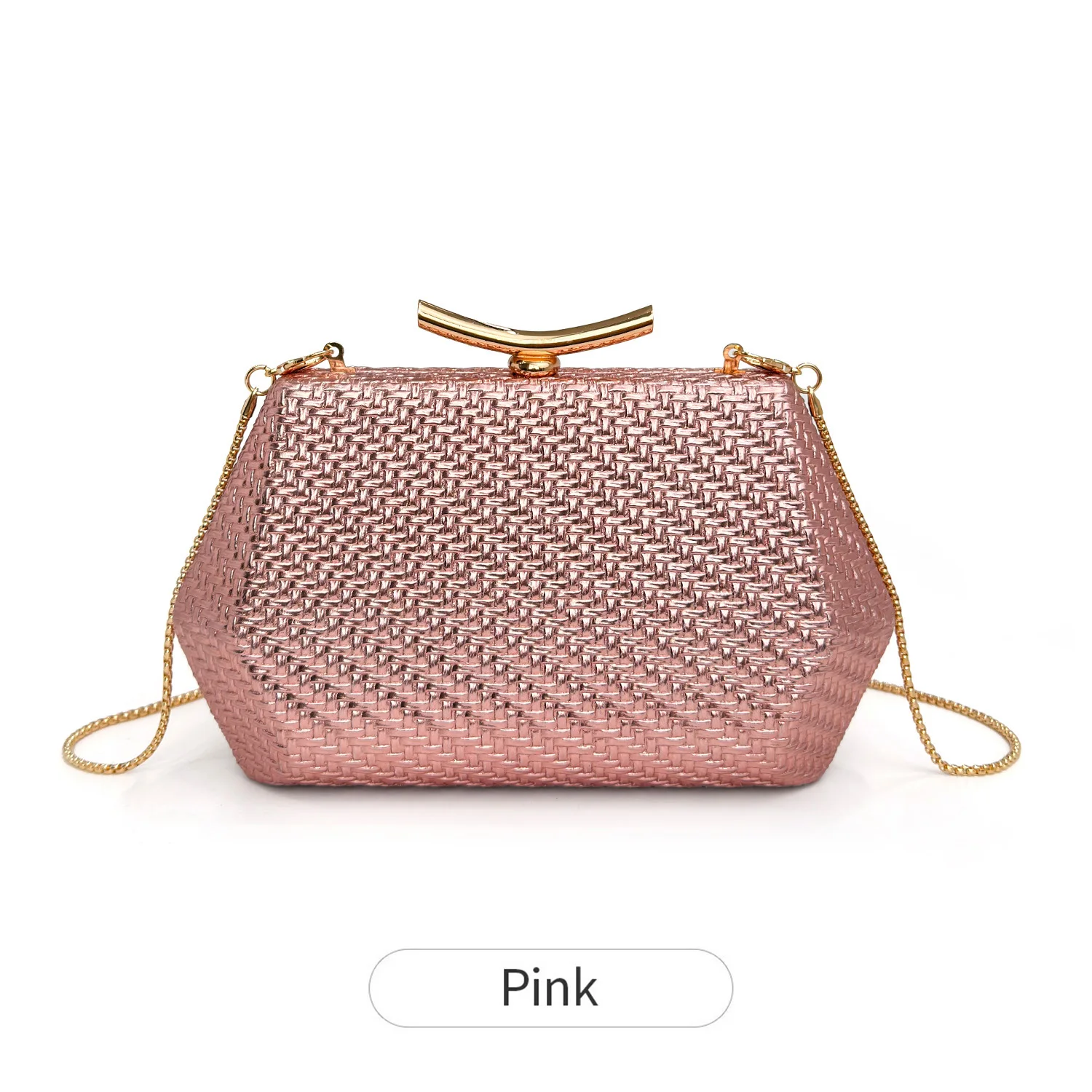 Stilvolle und elegante gewebte Abendclutch, luxuriöse Designer-Schultertasche mit Kette, minimalistische Damenhandtasche, Hochzeits-Abendclutch, Partytasche – Detail 12