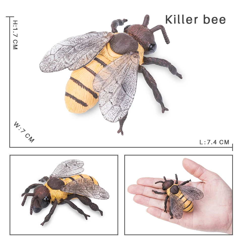 محاكاة النحل دبور الدبور الحيوانات البرية الحشرات نموذج عمل أرقام مصغرة التعليم جمع ألعاب أطفال