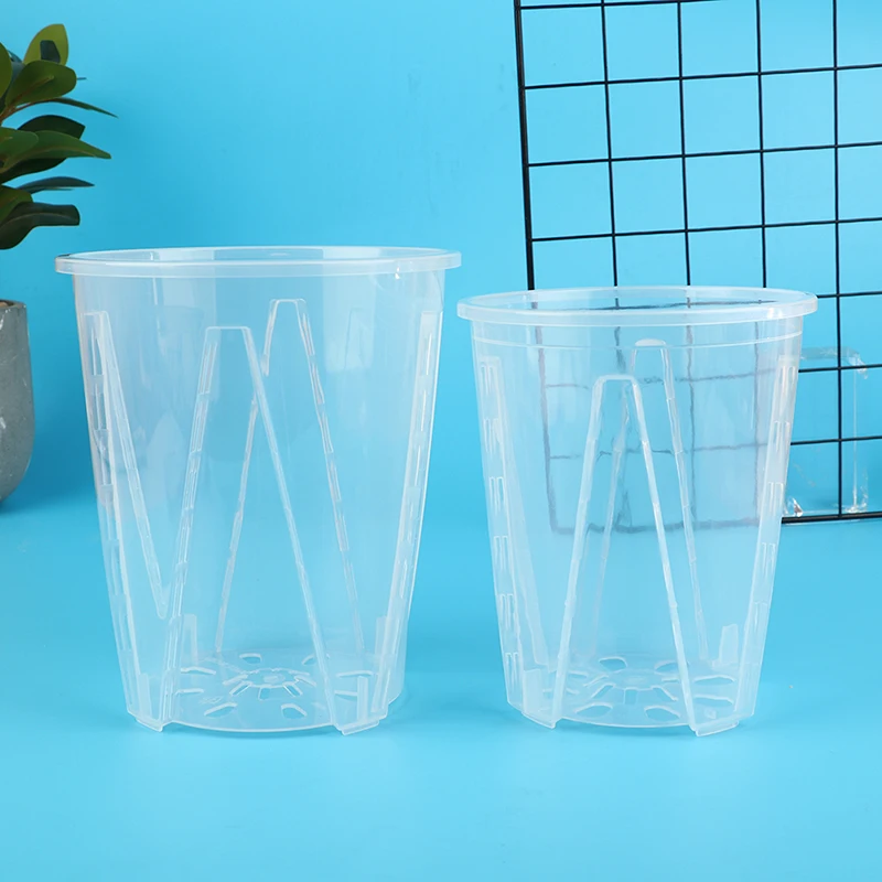 1Pc Plant Pot DIY Plastic Transparent Cylindrical Flower Holder Large Capacity Thickened Anti-Deformation Durable Vegetable Plan