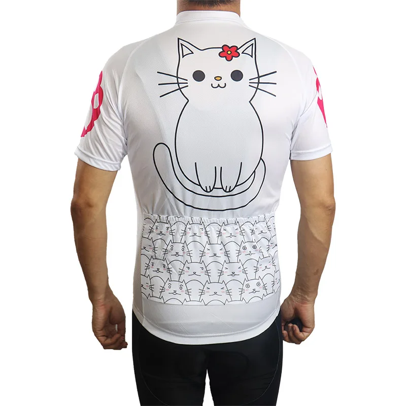 Men's Short Sleeve Bicycle Jersey, Cycling Sweater, Road Ride Shirt, Bike Downhill Wear, Wheel Top, Cat Kitty, Quality Apparel