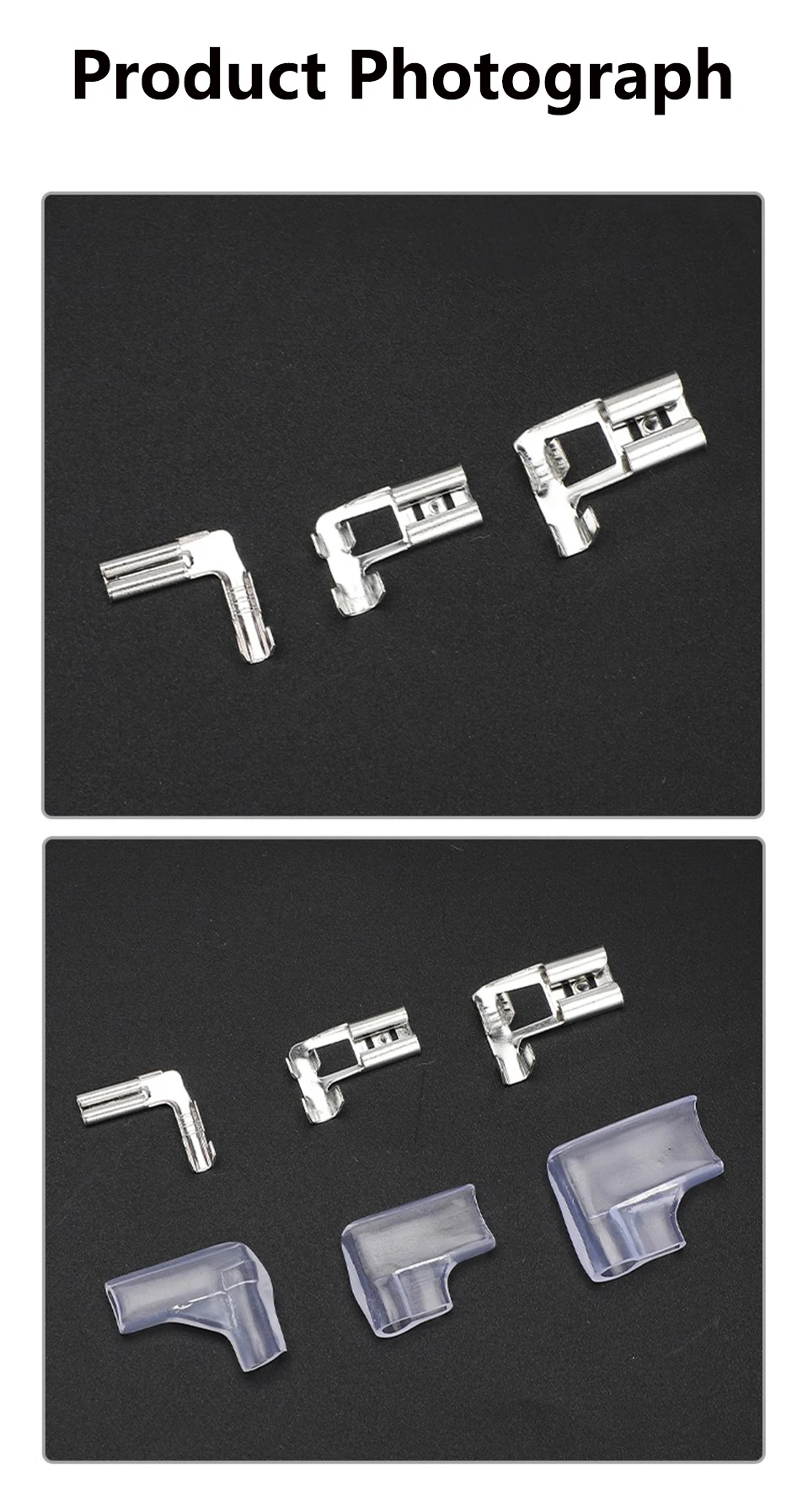 Flaggenförmiger Steckverbinder 6,3mm 4,8 2,8 Rechtwinkliger L-förmiger Buchsenstecker Einsteckbarer Kabelverbinder Messing Auto Kaltcrimp-Anschluss – Detail 7