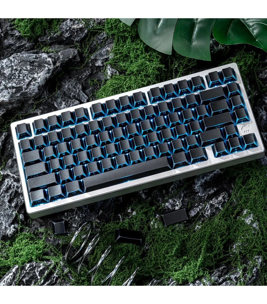 3.0 Black Fold Edge Corner Side Transparent Keycap Customized PBT Two-color Original Factory Suitable for Ace68/Maicong