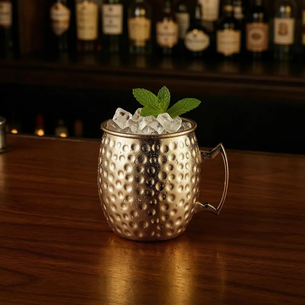 

Stainless Steel Wine Glass Double Wall Insulated Cup Hammered Moscow Mule Mug with Double Wall Vacuum Insulated for Home