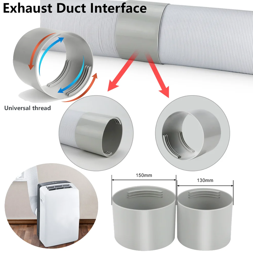 

Соединитель шланга выхлопной трубы 13 см/15 см, интерфейс для мобильных аксессуаров для кондиционирования воздуха, резьбовые соединительные фитинги для труб